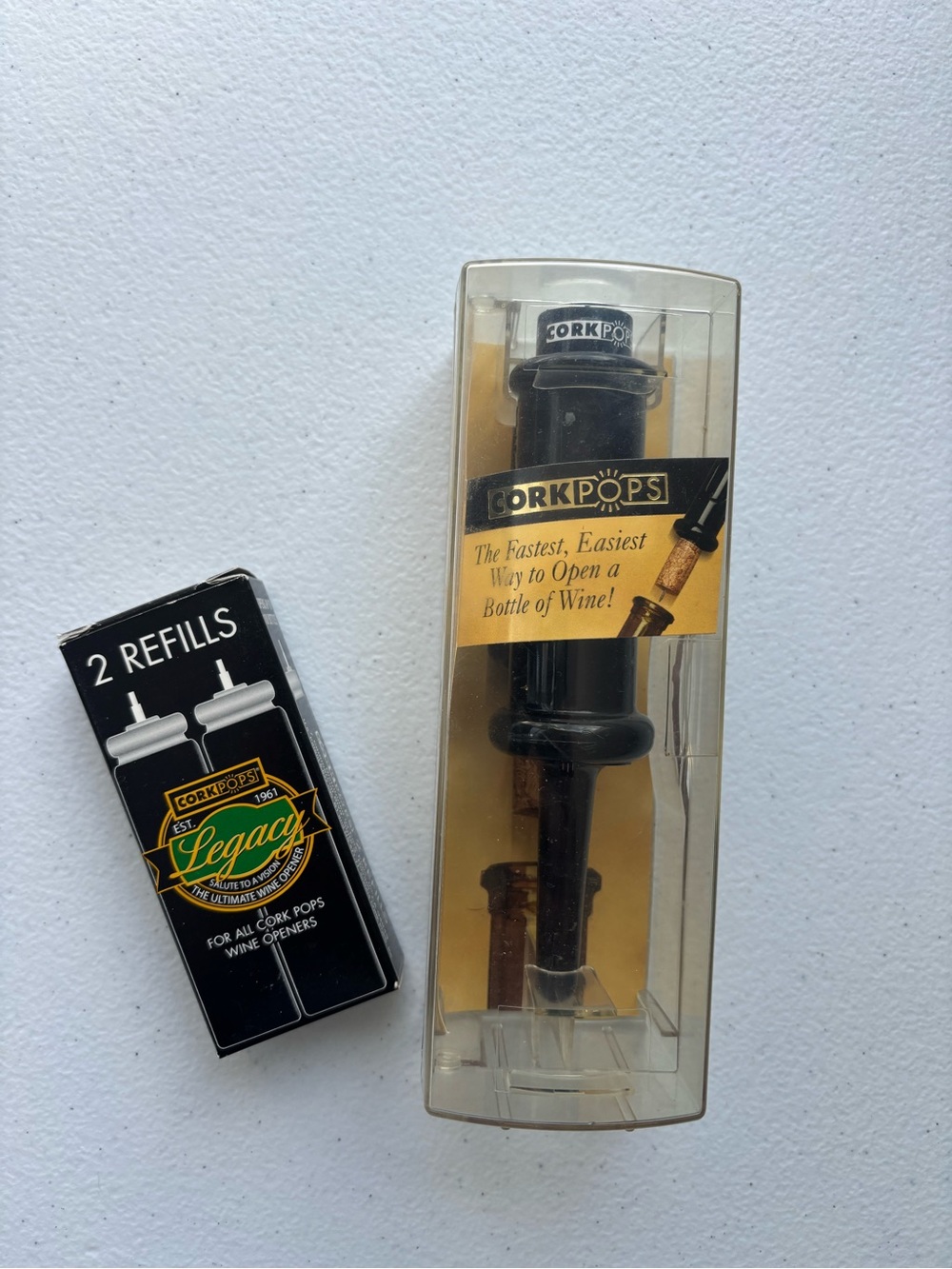 Wine Opener with Replacement Refills - Black